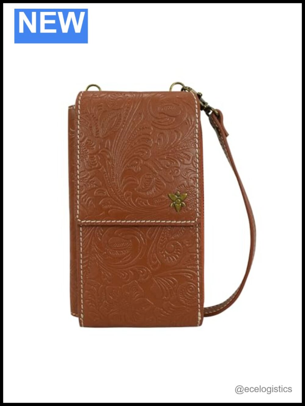 Genuine Leather RFID Blocking Large Phone Organizer Crossbody